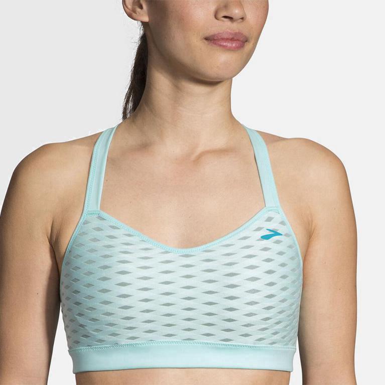 Brooks Uprise Crossback NZ - Women's Running Bra - Blue (36925-JVRH)